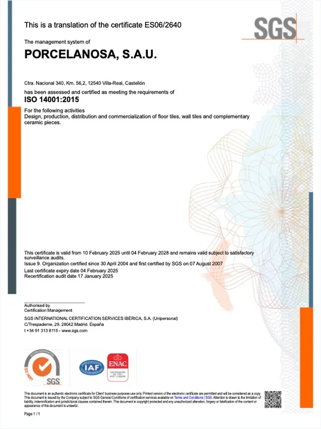 certf. ISO 14001
